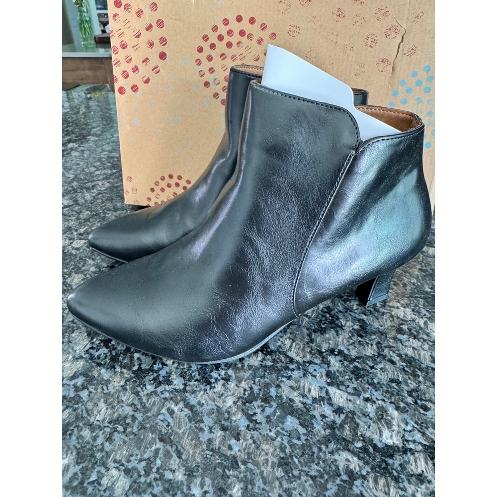 Eurosoft by Sofft Violet Black Pointed Toe Kitten Heel Ankle Boots ES0066101 11M